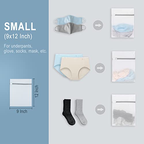 3-Piece Honeycomb Mesh Laundry Bags for Delicates, Small 9x12 Inch