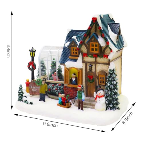 Lighted Musical Christmas Village Shop - LED Holiday Building Decor