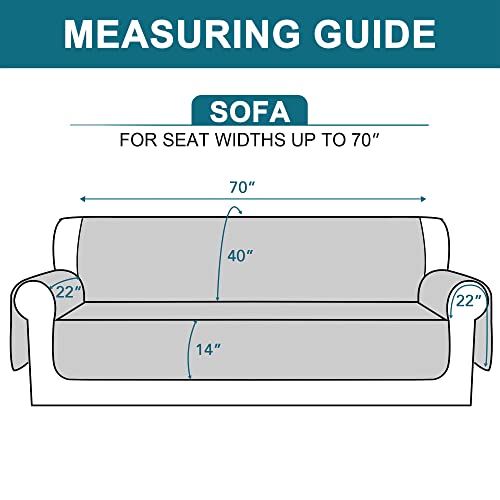 100% Waterproof Non-Slip Sofa Cover - Quilted Couch Protector (70", Ivory)