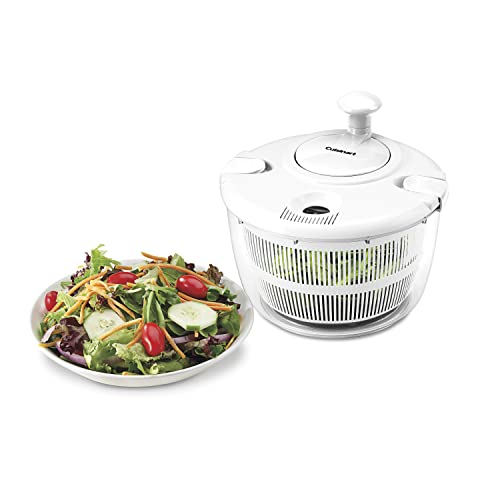 Cuisinart Large Salad Spinner- Wash, Spin & Dry Salad Greens, Fruits & Vegetables, 5qt, CTG-00-SASW White