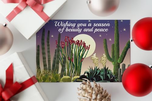 Stonehouse Collection Desert Christmas Greeting Card Set, 18 Western Cards, 5x7, USA Made, Standard
