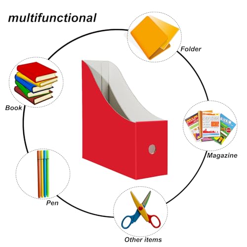 24-Pack Cardboard Magazine File Holders - Desktop Document Organizer