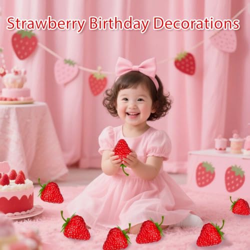 20 Pieces Artificial Strawberries - Realistic Mini Fruit Decor