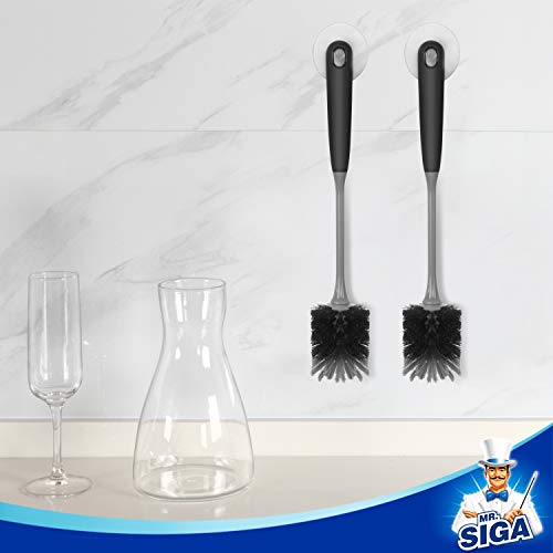 Long Handle Water Bottle Brush Cleaner Set, Non-Scratch Bristles - 2 Pack