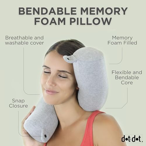Dot&Dot Twist Memory Foam Travel Pillow - 26-Inch Bendable Neck Pillow