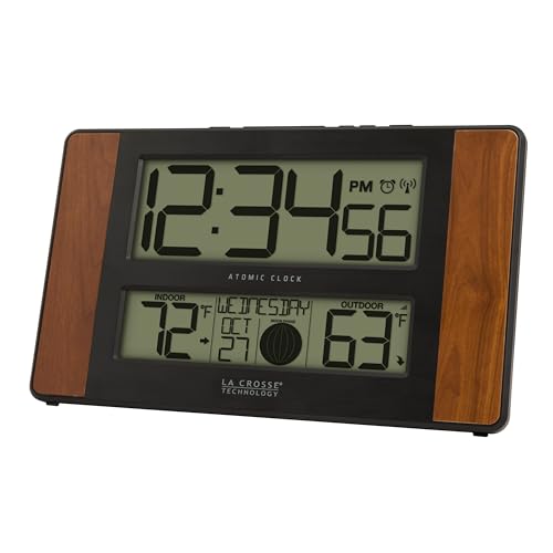 Digital Atomic Wall and Table Clock with Wireless Outdoor Temperature Sensor