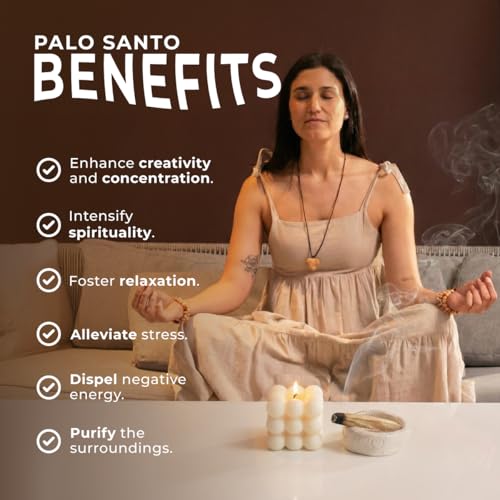 Palo Santo Incense Sticks, 8-Pack Ethically Sourced Peruvian Holy Wood