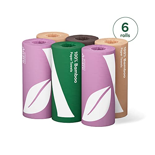 Eco-Friendly Bamboo Paper Towels - 2-Ply, 6 Rolls (900 Total Sheets)