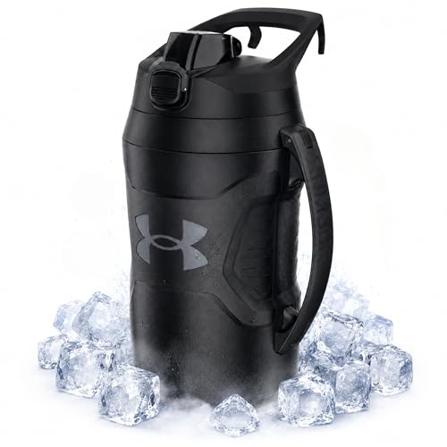 Insulated Water Bottle 64 oz Half Gallon Sports Jug with Handle and Fence Hook