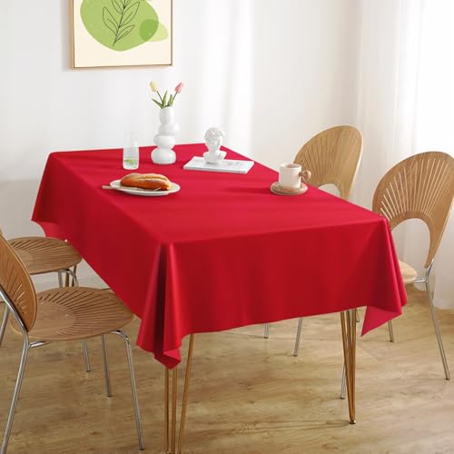 10 Pack Red Disposable Waterproof Tablecloths 54x108 Inches for Parties & Events