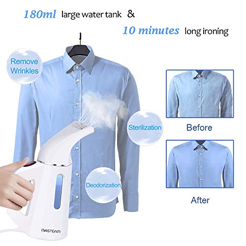 MASTEAM White Handheld Clothes Steamer for Wrinkle Removal