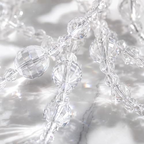 Clear Acrylic Pearl Garland - Sparkling Beaded String for Wedding & Christmas Decor, 16ft (GLIVONAXIS)