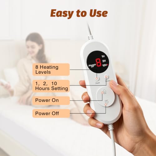 Heated Mattress Pad - California King, Dual Zone Control, 8 Heat Settings