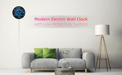 8-Inch Digital LED Wall Clock with Temperature, Date & Auto-Brightness