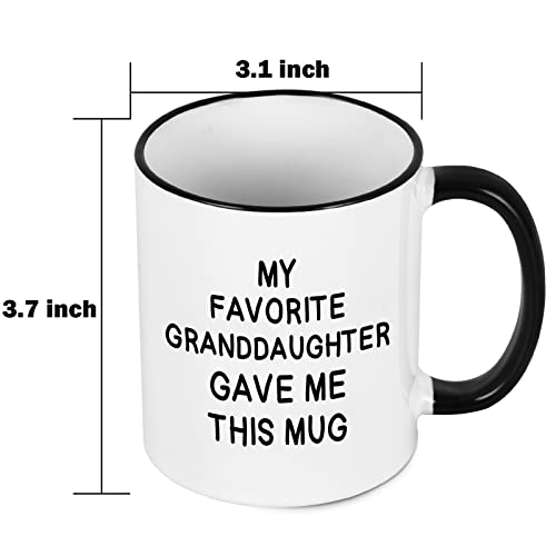 Cabtnca My Favorite Granddaughter Gave Me This Mug - 11oz, White/Black - Grandpa Grandparents Gift