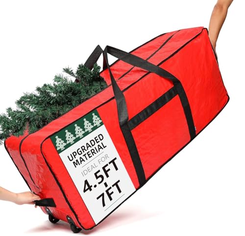Rolling Christmas Tree Storage Bag with Wheels for 4.5-7 Ft Trees