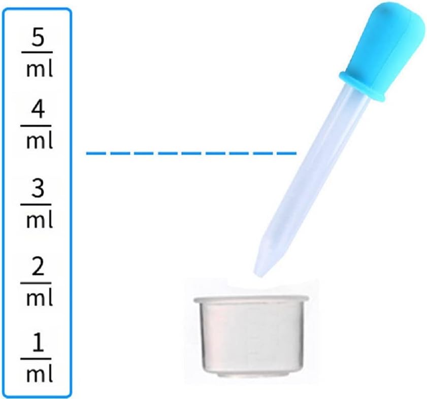Yiasangly Liquid Droppers - Clear Silicone & Plastic Pipettes with Bulb Tip for Kids | 5ml, 8 Pack