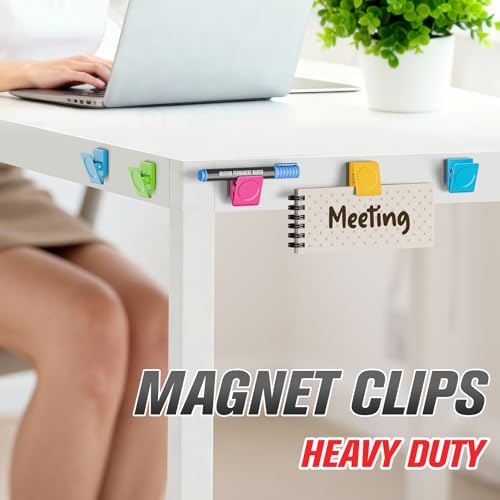 8-Pack Heavy Duty Magnetic Clips for Refrigerator, Whiteboard and Locker