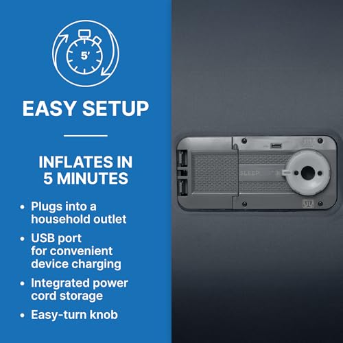 Queen Air Mattress with Built-in Pump & USB Charger - Soft Snugable Top