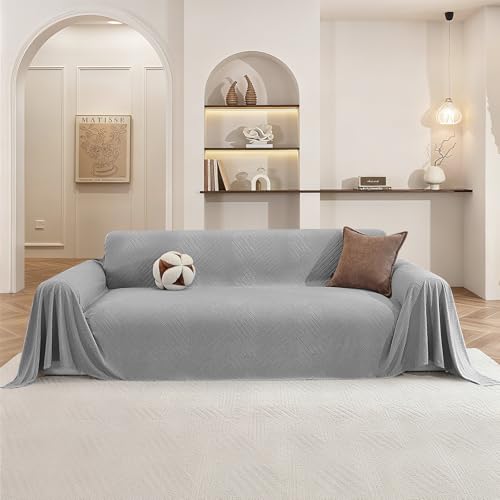 Pet-Friendly Couch Cover for Dogs, Lightweight Loveseat Slipcover - Light Grey, 78"x102"