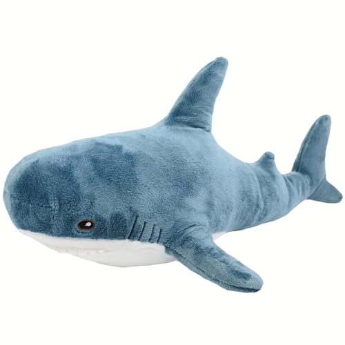 39-Inch Giant Shark Plush Toy, Soft Stuffed Animal Pillow Cushion