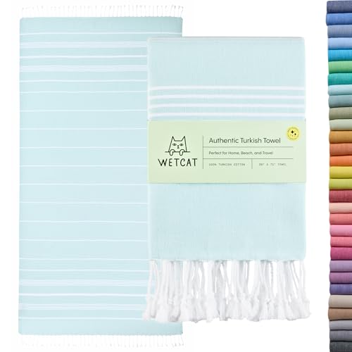 WETCAT Oversized Turkish Beach Towel - 100% Cotton Sand Free Quick Dry