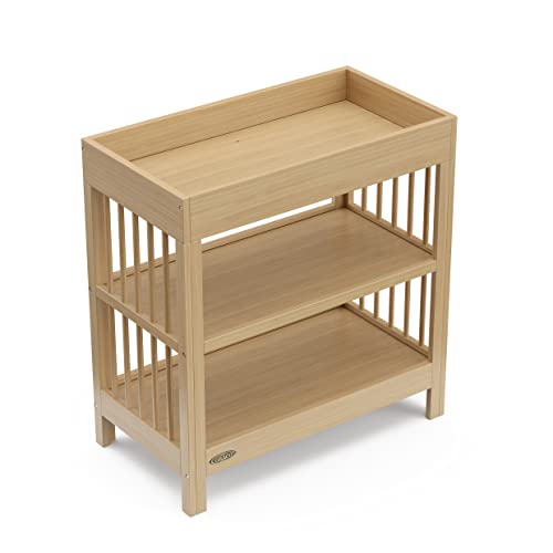 Modern Nursery Changing Table with Storage Shelves and Changing Pad