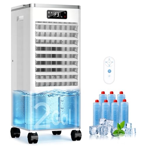 Portable Evaporative Air Cooler Fan 2-Gallon Tank 3 Speeds with Remote