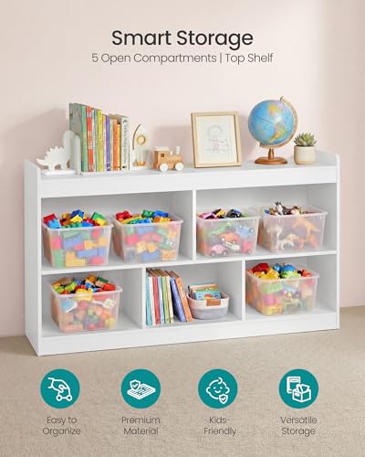 Kids' Toy Storage Shelf with 5 Compartments, Montessori Organizer Unit