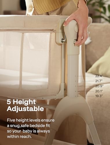 3-in-1 Bedside Sleeper Rocking Bassinet with Mesh Sides & Mattress