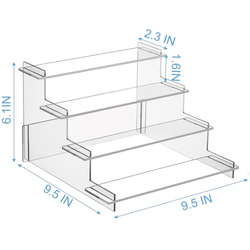 4-Tier Acrylic Display Riser for Perfume, Collectibles, and Cupcakes
