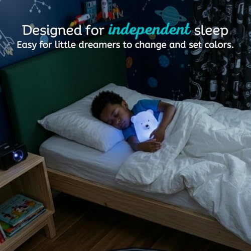 Squishy Bear LED Night Light for Kids - Rechargeable Silicone Lamp