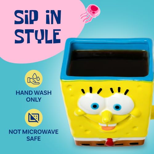 Silver Buffalo SpongeBob SquarePants 3D Sculpted Mug 20oz - Official Licensed Collectible