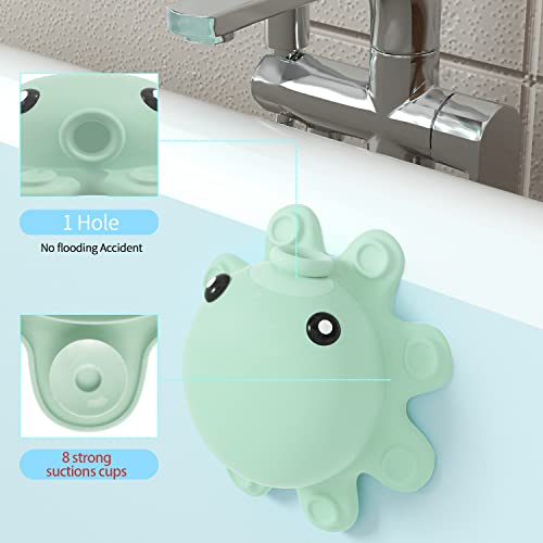 Silicone Bathtub Overflow Drain Cover for Deeper Soaking Bath, Aqua Green