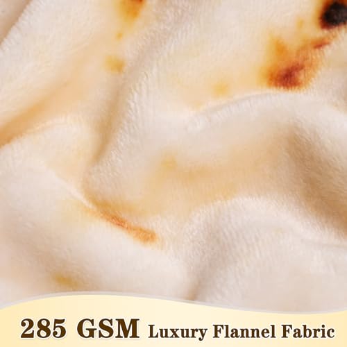 Mermaker 71" Burrito Tortilla Throw Blanket - Soft Flannel Novelty Food Blanket