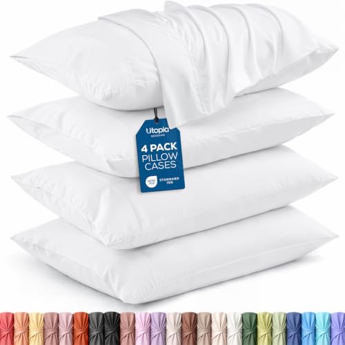 Utopia Bedding Queen Size Pillowcases Set of 4 - Soft Microfiber Covers