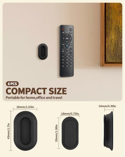 6 Pack Magnetic Remote Control Holder, Silicone Wall Mount for TV