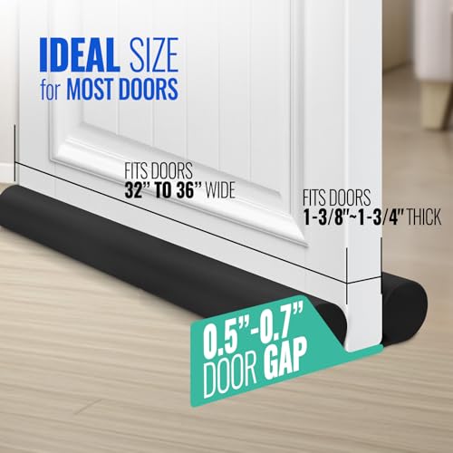 36-Inch Under Door Draft Stopper & Door Sweep - Washable Noise Blocker