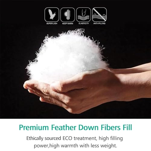 APSMILE Organic Cotton Down Feather Comforter - All Season King Duvet Insert
