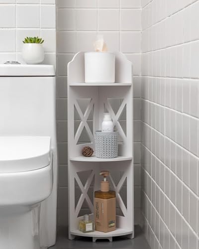 3-Tier Small Corner Shelf for Bathroom and Home Storage Organizer