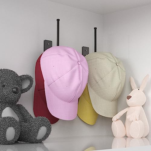 Durmmur Stainless Steel Hat Organizer for Wall - 2 Pack Black