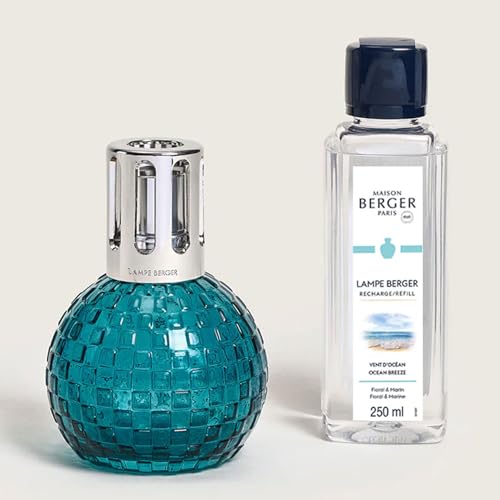 Lacquered Glass Catalytic Lamp Gift Set with Ocean Breeze Fragrance