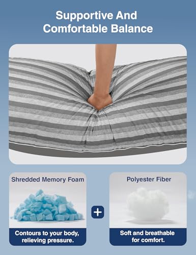 Cooling Body Pillow 20x54 Inch - Memory Foam for Side Sleepers