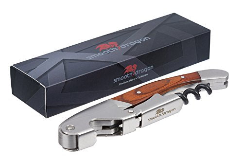 Premium Waiter's Corkscrew 3-in-1 Stainless Steel Wine Opener with Rosewood Handle