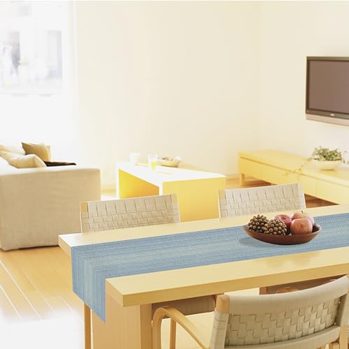 Karlesi Ombre Blue PVC Heat-Resistant 6 Table Mats Sets + 1 Tablecloth