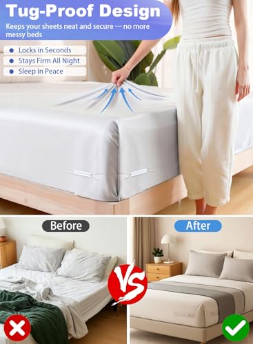 Heavy Duty Bed Sheet Holders – 4PCS Non-Slip Corner Grippers