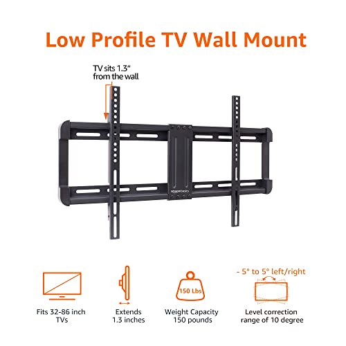 Low Profile TV Wall Mount Bracket for 37 to 86 Inch Flat Screen TVs
