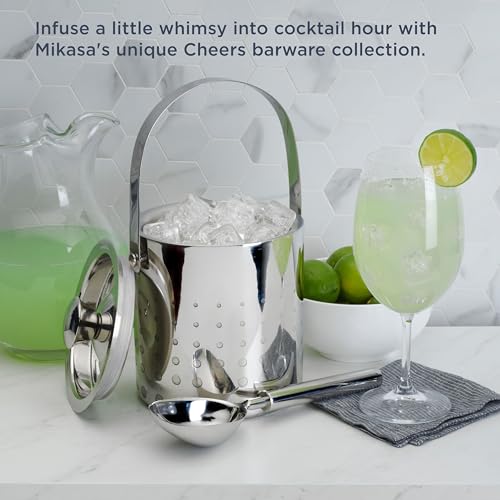 Mikasa Cheers Stainless Steel Ice Bucket & Scoop Set - 64oz Home Barware