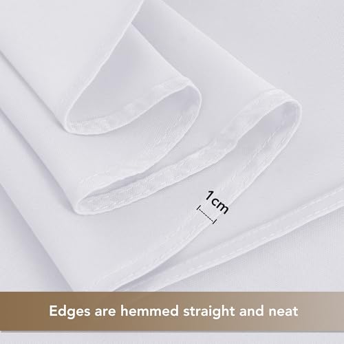 Square White Tablecloth 54x54 Inch, 2-Pack Washable Polyester Table Cover