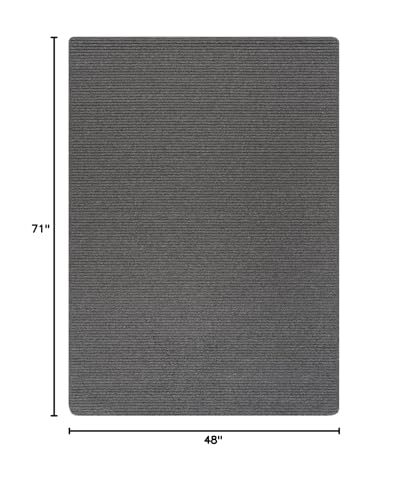 Beverly Rug Non-Slip Modern Rug 4x6 Solid Traditional Rubber Backing Machine Washable Soft Thin Indoor Area Rugs for Living Room Stain Resistant Non Shedding Casual Carpet (4 x 6 Gray)